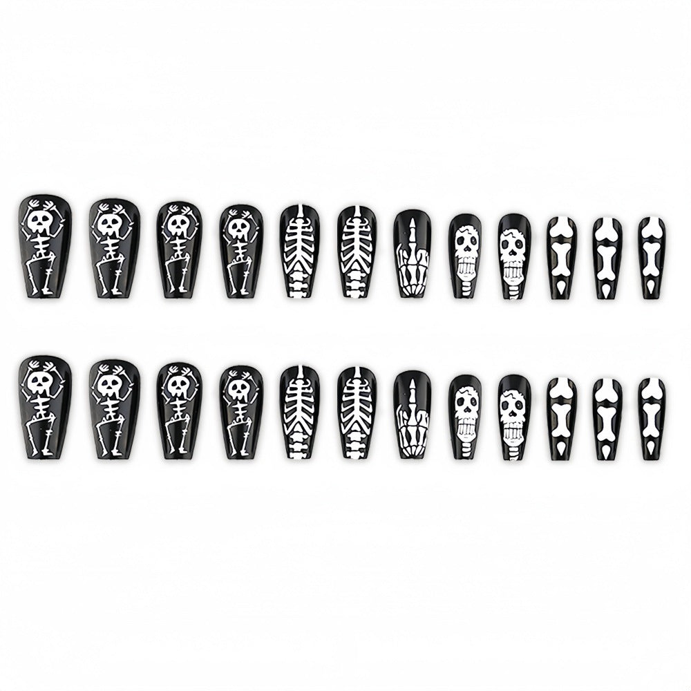 Art Nail Set with Skeleton Designs Kalsten