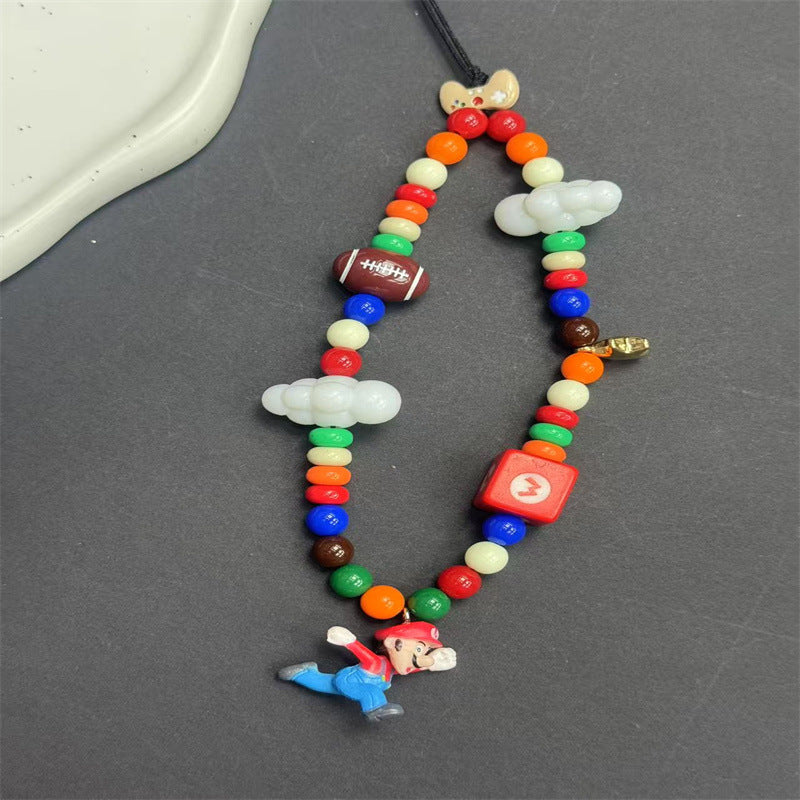 Colorful Character-Themed Beaded Lanyard Kalsten