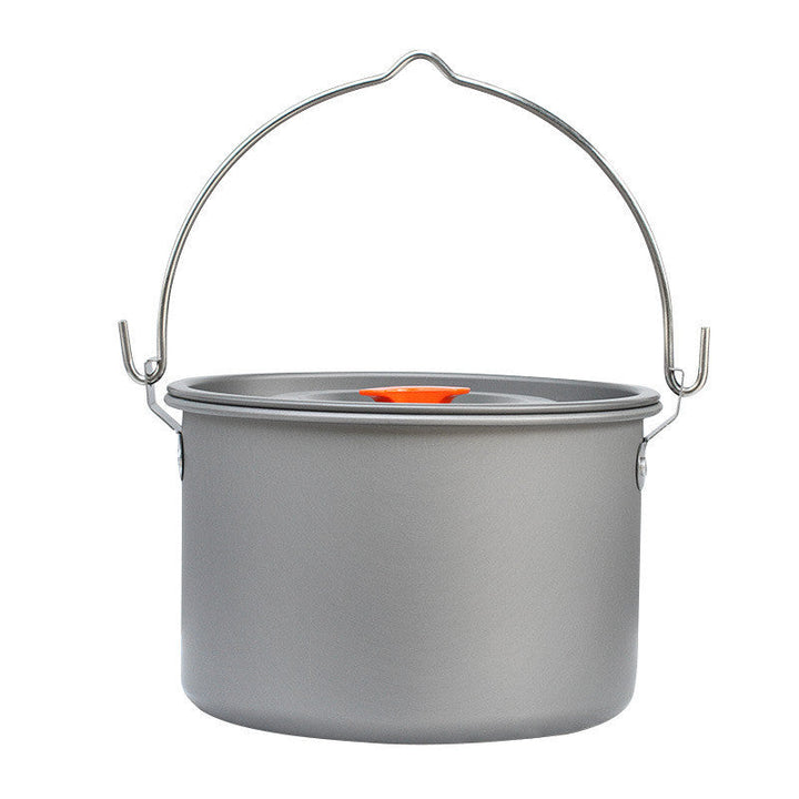 lightweight anodized aluminum camping cooking pot with bail handle and secure lid Kalsten