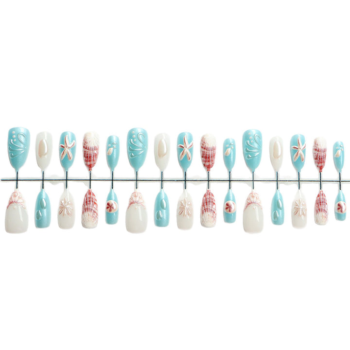Coastal-Themed Press-On Nail Art Set Kalsten