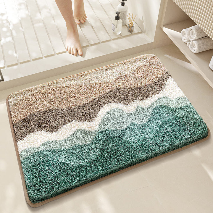 Floral Design Memory Foam Bath Mat Kalsten