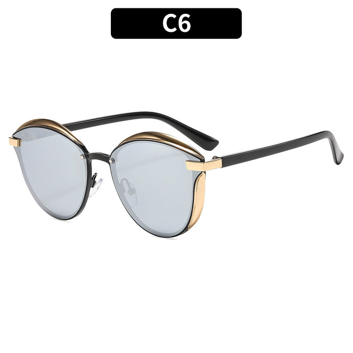 Artistic Oversized Round Frame Sunglasses