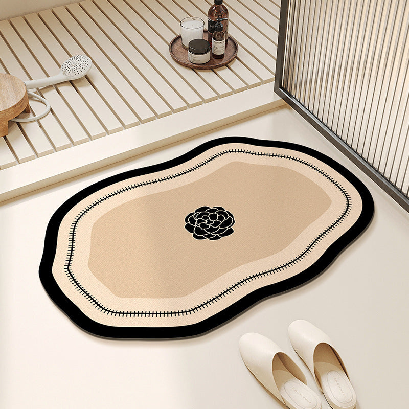 Plush Floral Shaped Area Mat
