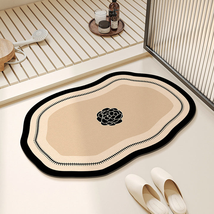 Plush Floral Shaped Area Mat