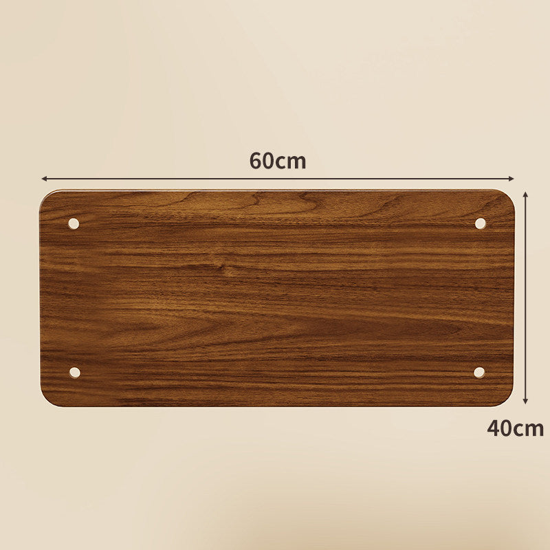 Compact Square Bamboo Shelf Panel with Rounded Corners and Pre-Drilled Mounting Holes