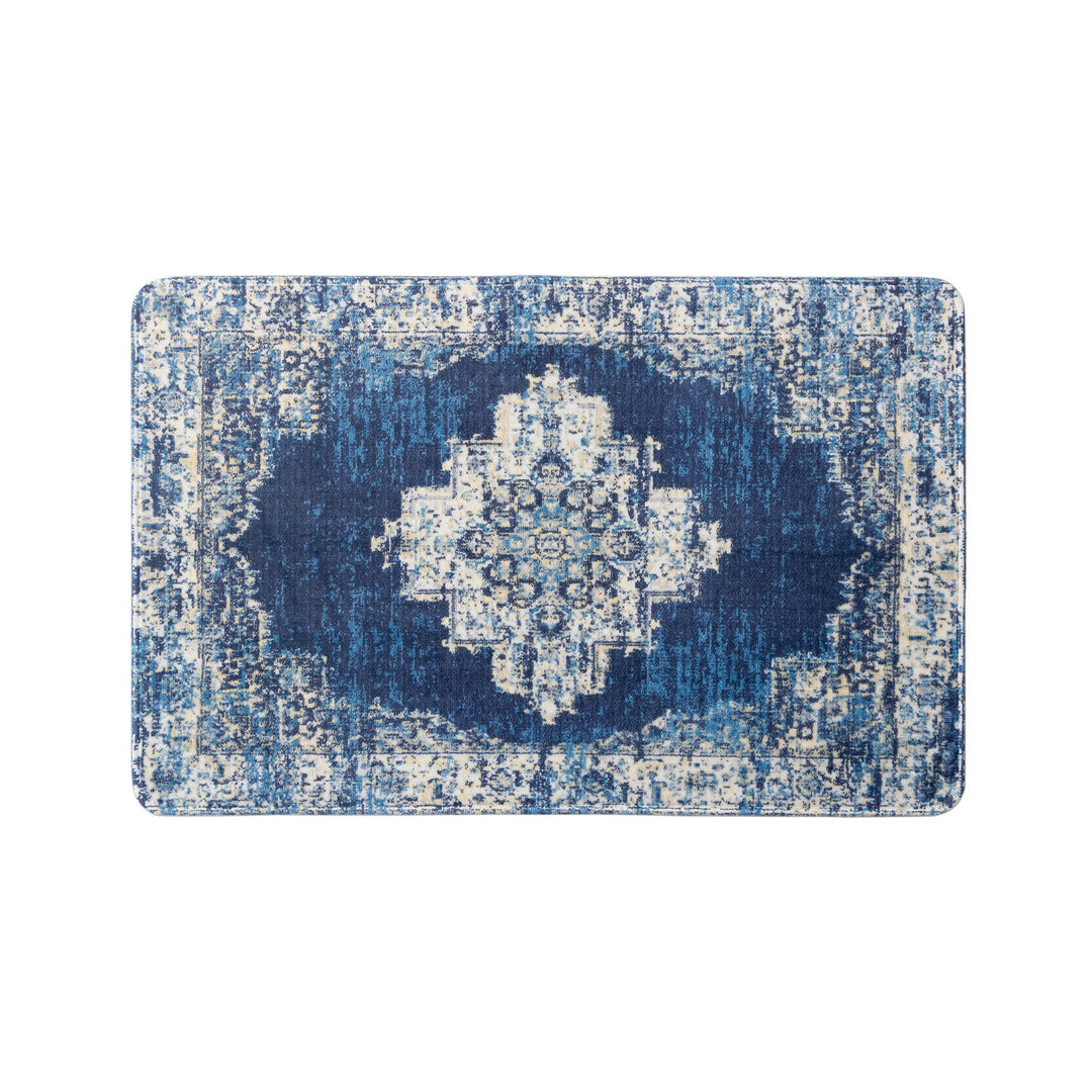 Oriental rug in Persian medallion style, machine-knotted short pile rug Kalsten