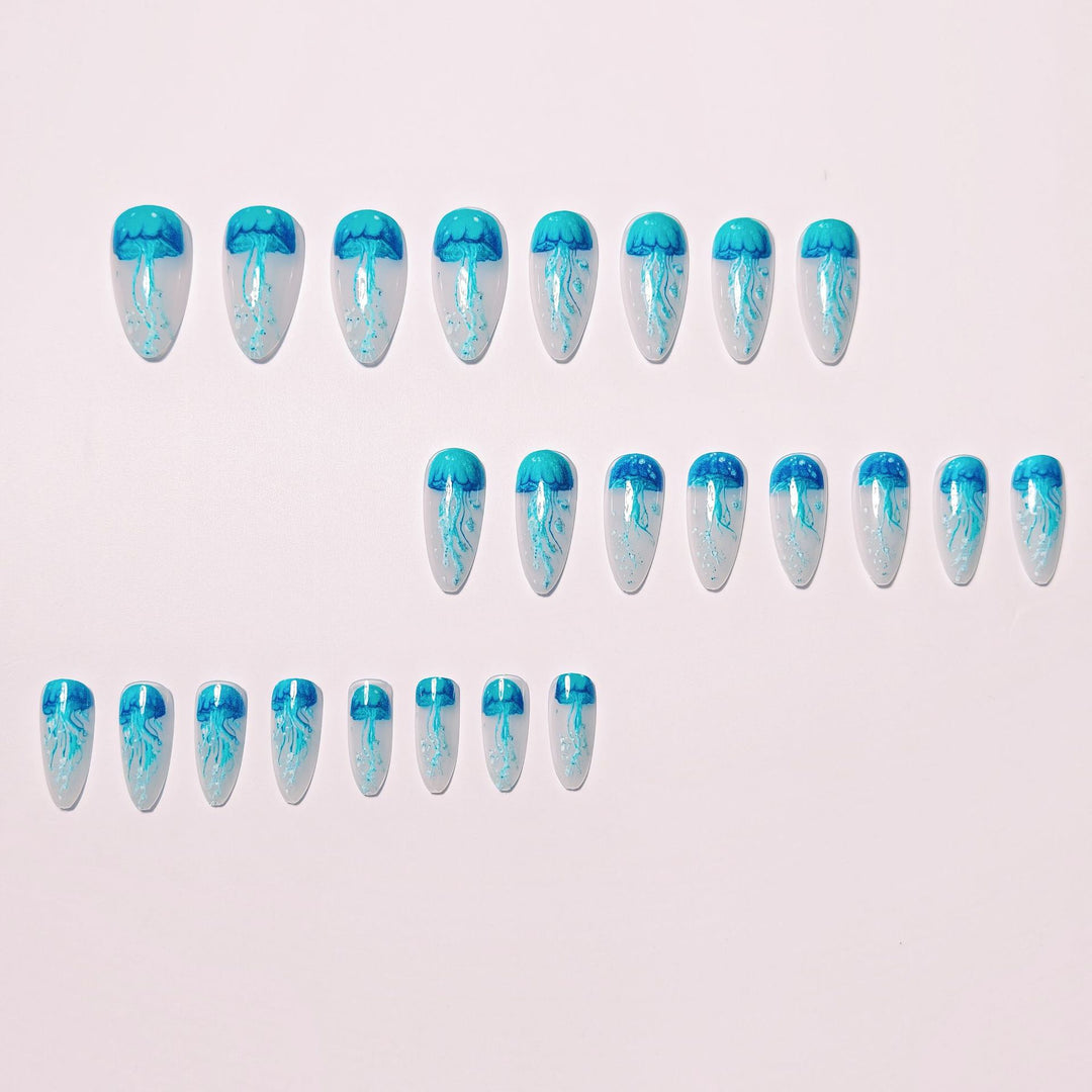 Artistic Jellyfish Design Nail Art Kalsten