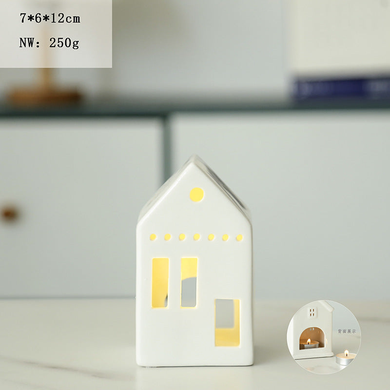 Ceramic House-Shaped Candle Holder Kalsten