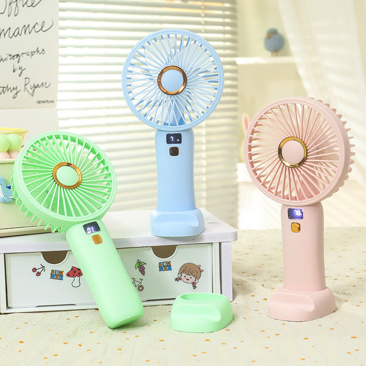 Portable USB Mini Hand Fan with Digital Speed Display Kalsten