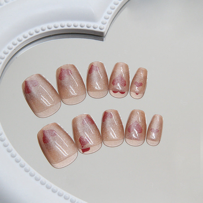 Heart-Themed Press-On Nail Design Kalsten