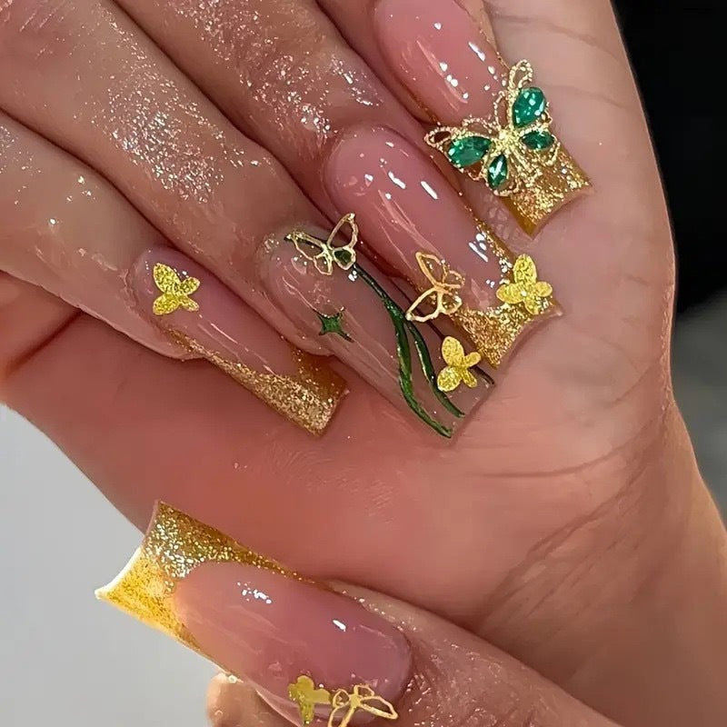 Glamorous Butterfly-Inspired Nail Art Extensions Kalsten