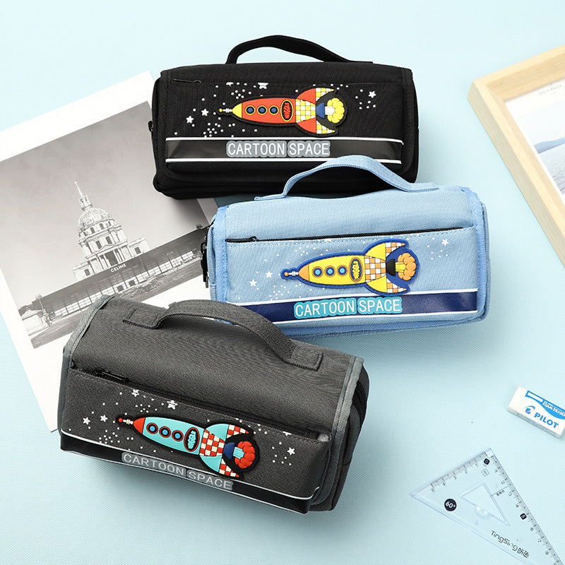 Cartoon-Themed Space Pencil Case