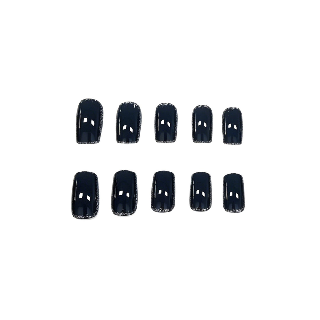 Elegant Rhinestone-Trimmed Gel Nail Enhancements Kalsten