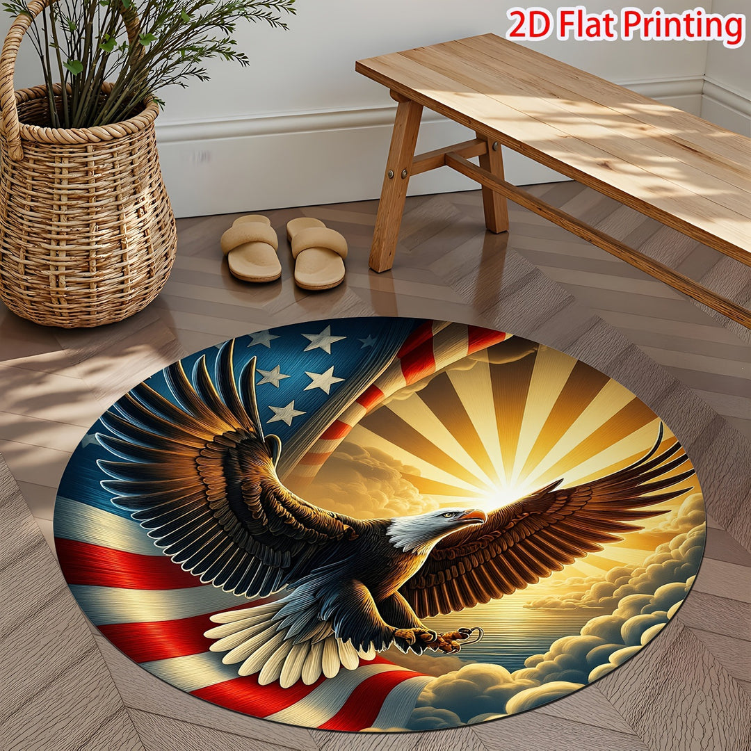 Decorative Patriotic Heart-Shaped Area Rug
