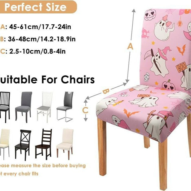 Stretch chair cover with Halloween motif elastic removable chair cover