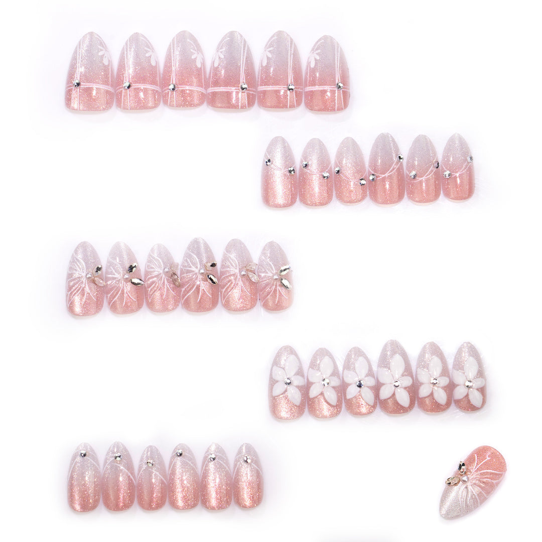 Elegant Floral Press-On Nail Set Kalsten 1790636554