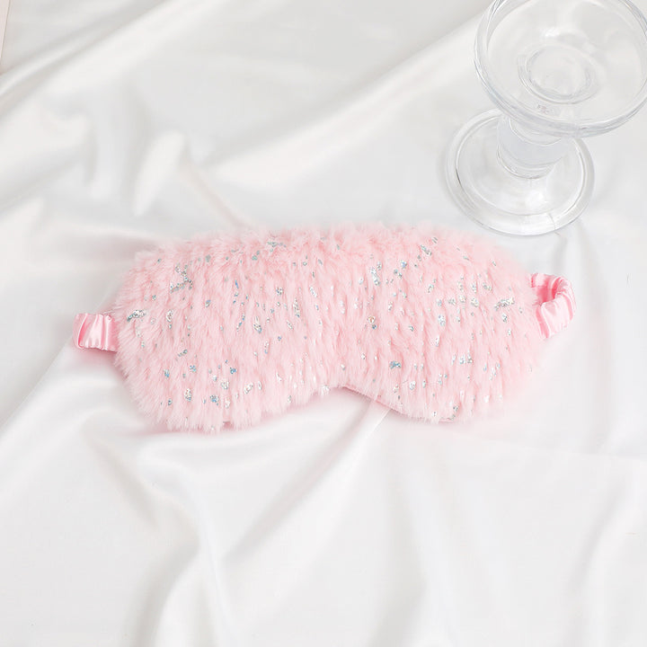 Unisex soft eye mask made of faux fur with festive motif embossing Kalsten