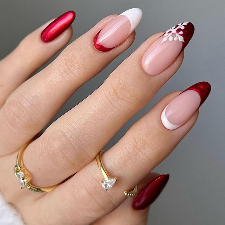 Artificial nail set with festive winter theme Kalsten