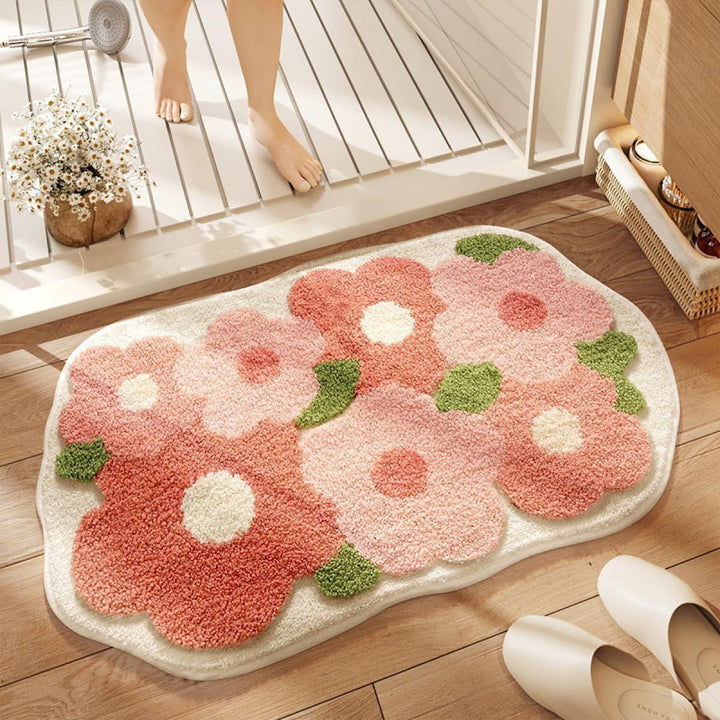 Flower Pattern Bath Mat