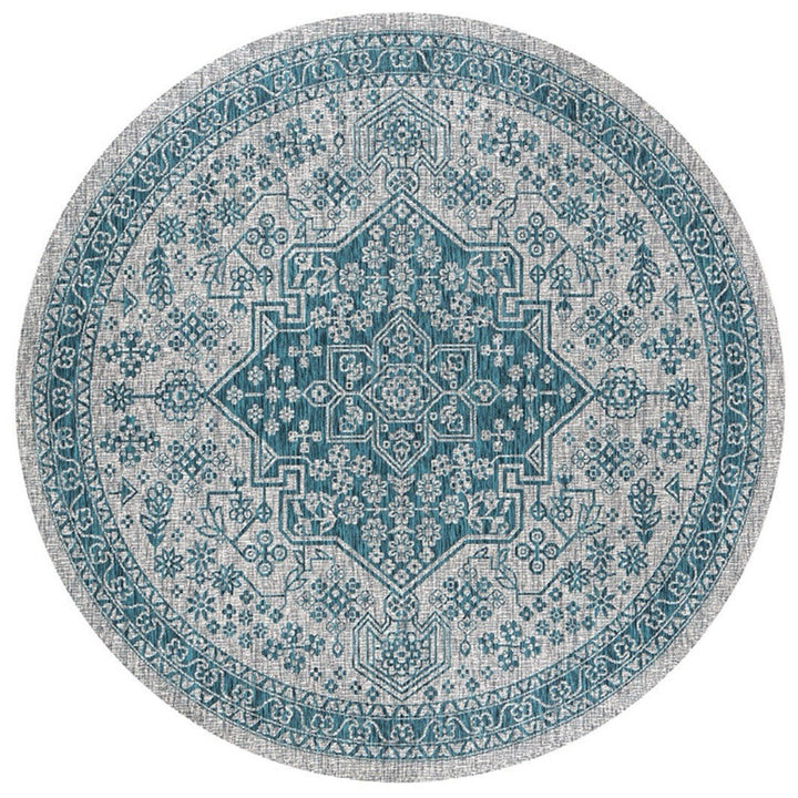 Round Geometric Pattern Area Rug