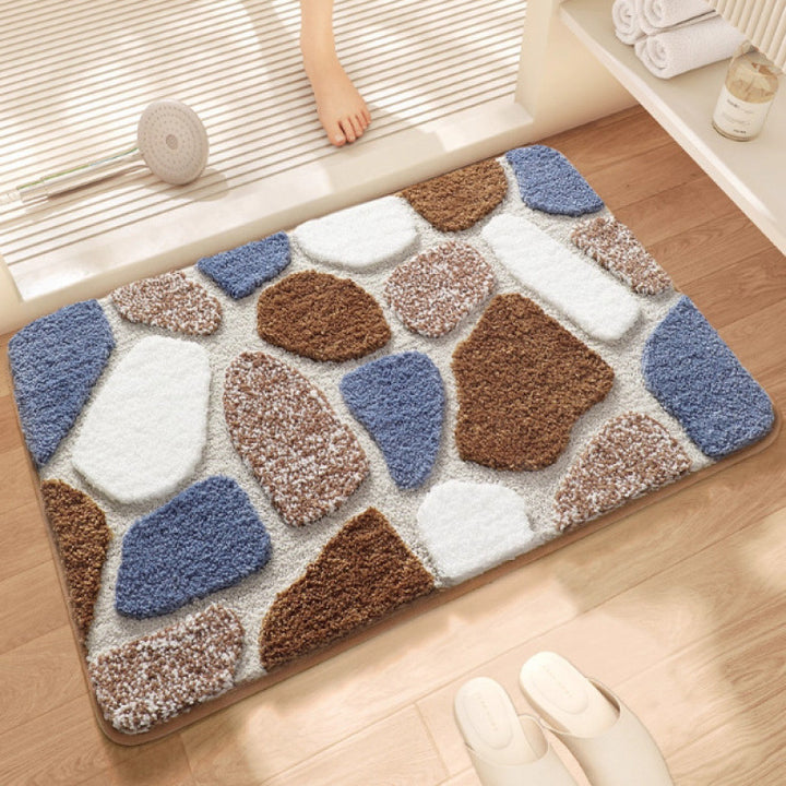 Plush Stone Texture Bath Mat