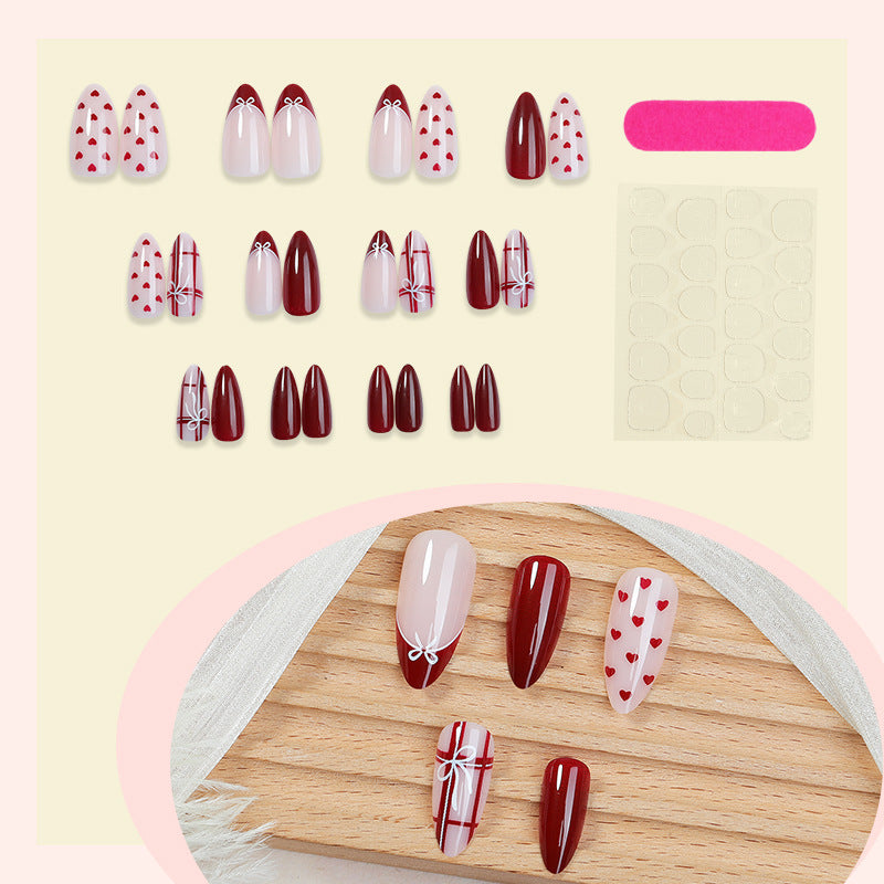 Heart-Themed Press-On Nail Set Kalsten