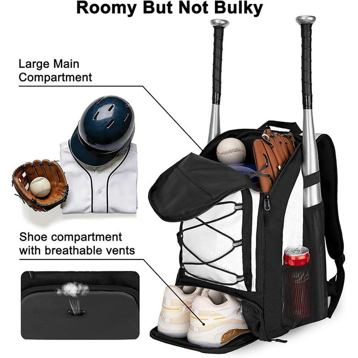 Multi-Compartment Baseball Gear Backpack Kalsten