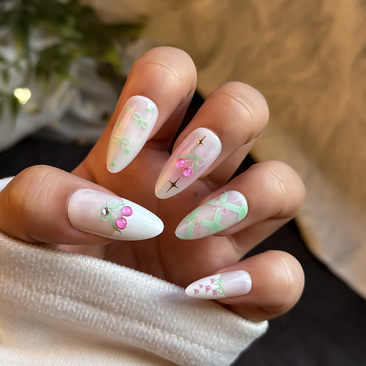 Elegant Floral Art Press-On Nail Set Kalsten