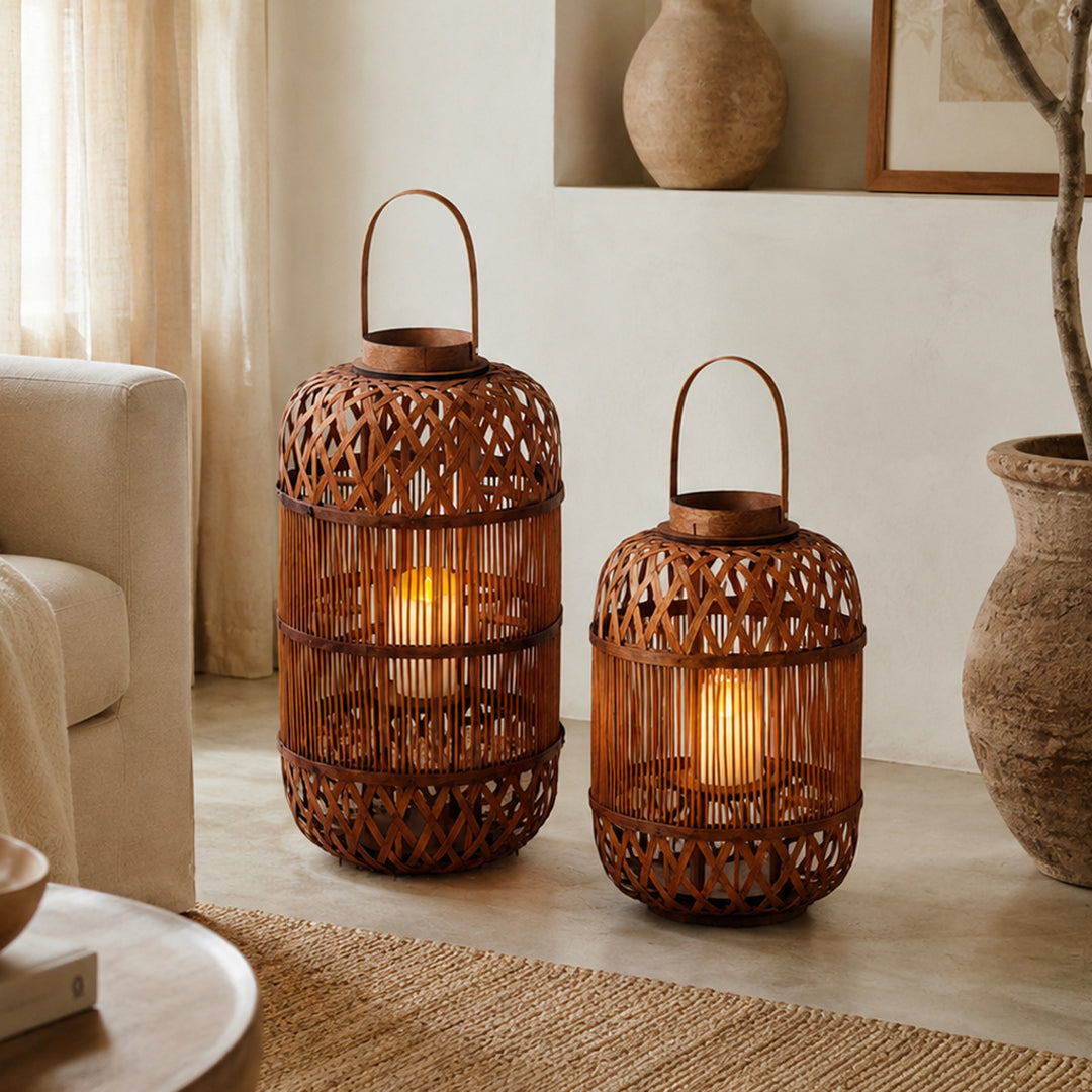 Stylish Handcrafted Rattan Lantern Kalsten