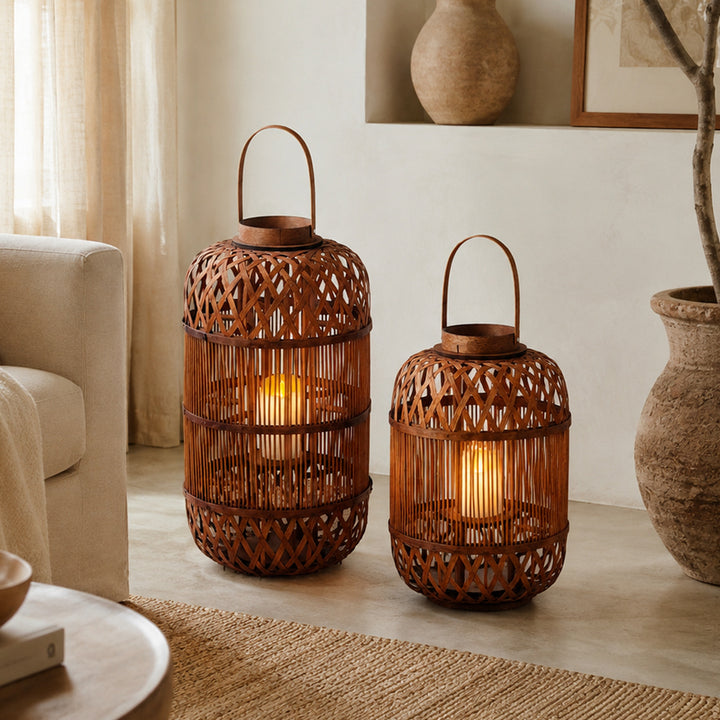 Stylish Handcrafted Rattan Lantern Kalsten