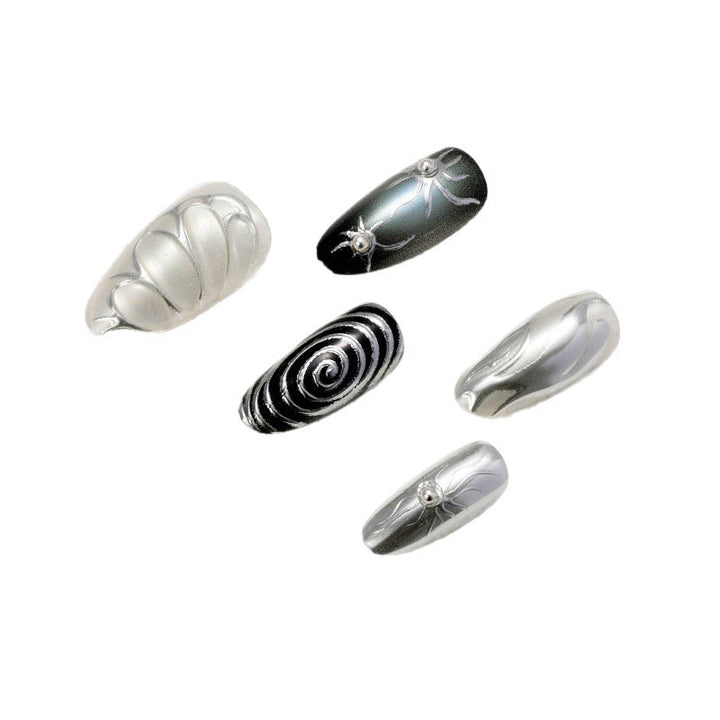 Artificial nails with metallic effects and complex designs Kalsten