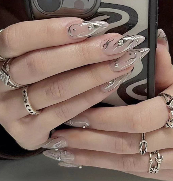 Artistic Abstract Acrylic Nail Enhancements Kalsten