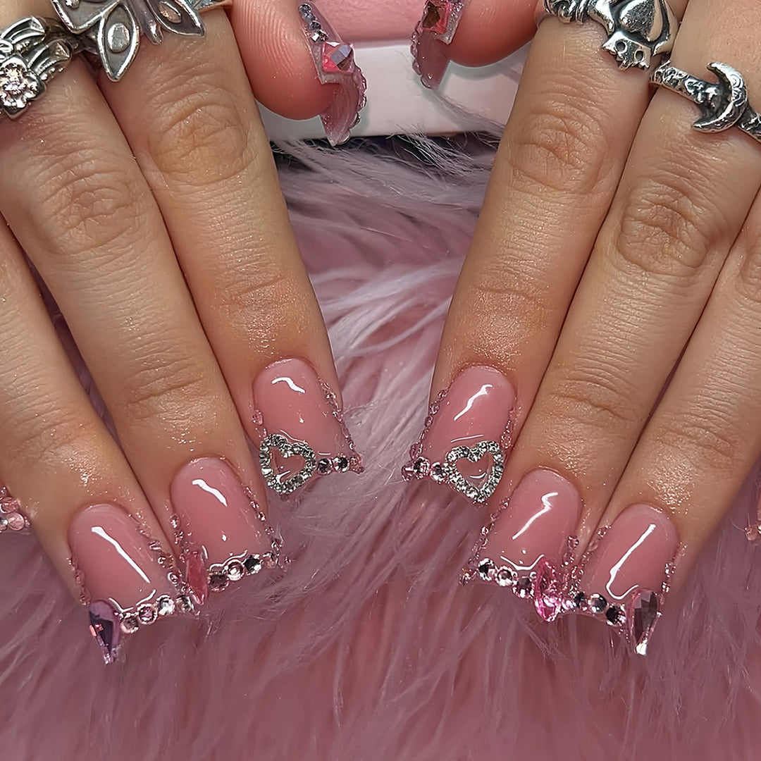 Decorative Rhinestone-Accent Press-On Nails Kalsten
