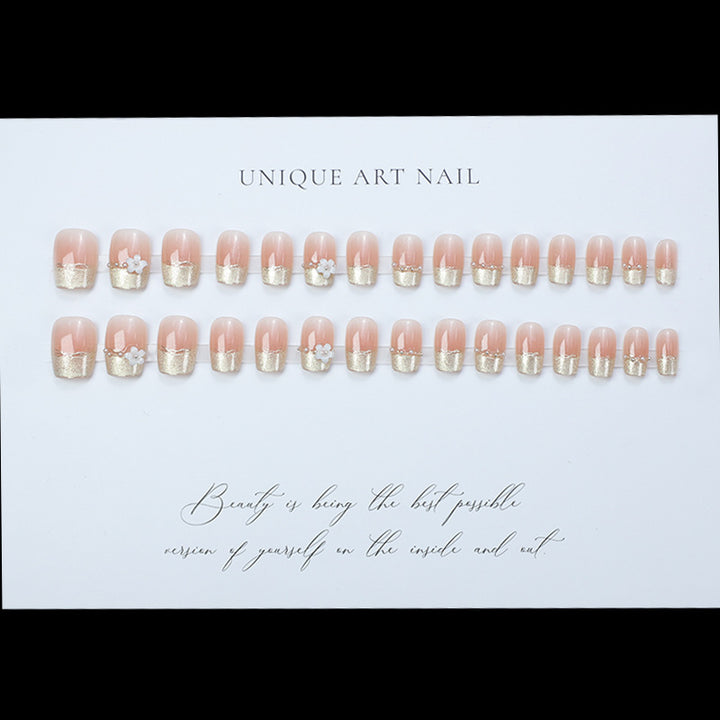 Decorative Press-On Nail Extensions with Floral Accents Kalsten