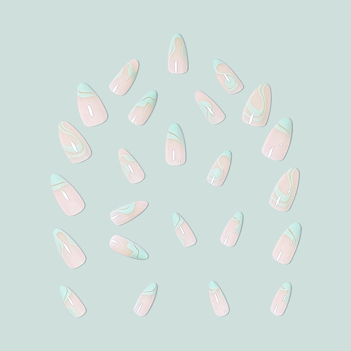 Artful nail design with curved lines Kalsten