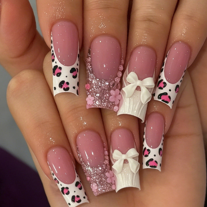 Decorative Press-On Nail Art Set with 3D Accents Kalsten