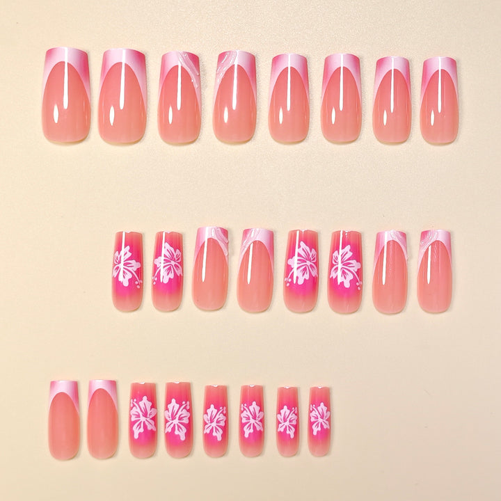 Artificial Nail Set with Floral Decorations Kalsten