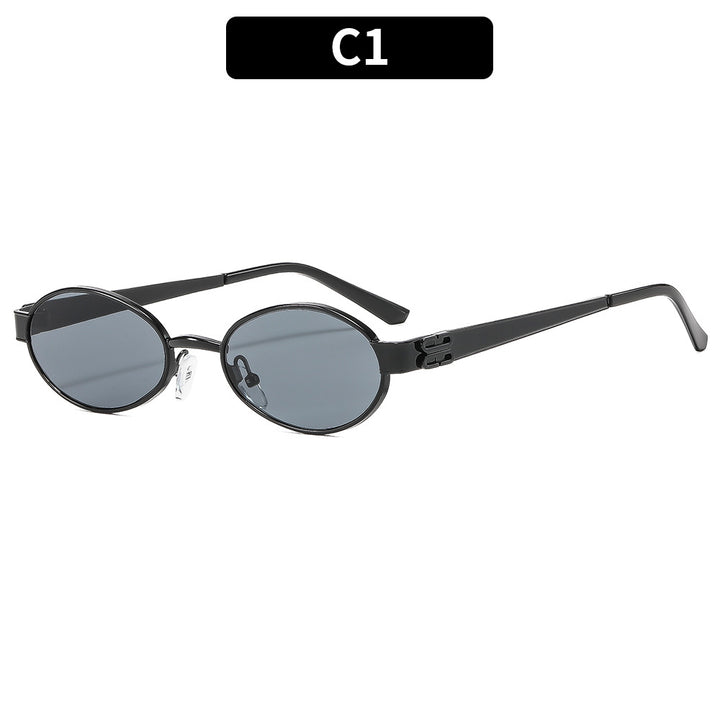 Avant-Garde Oval Frame Sunglasses
