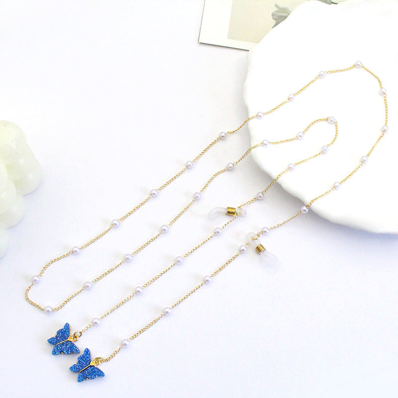 Butterfly-Embellished Eyewear Chain Kalsten