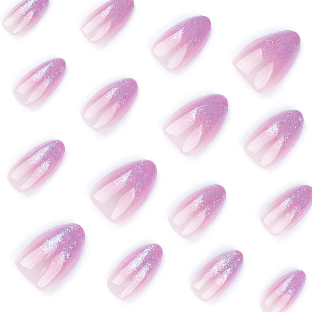 Artistic Nail Extensions with Glitter Gradient Kalsten