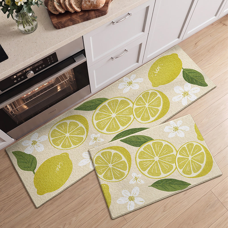Refreshing Citrus-Themed Kitchen Runner Mat Kalsten