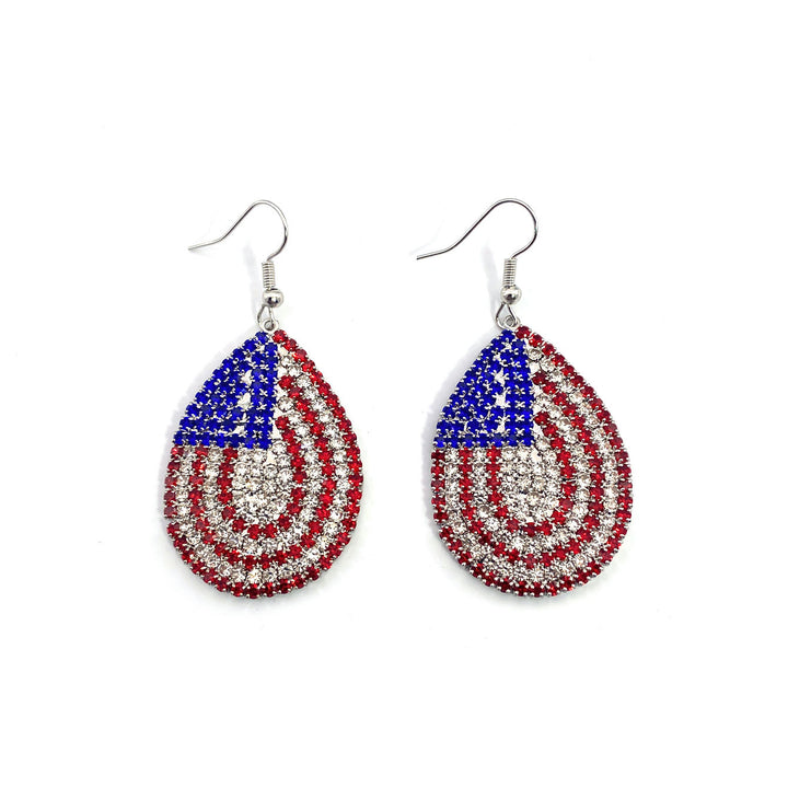 Ladies long sparkling crystal tassel earrings with geometric stud closure Kalsten