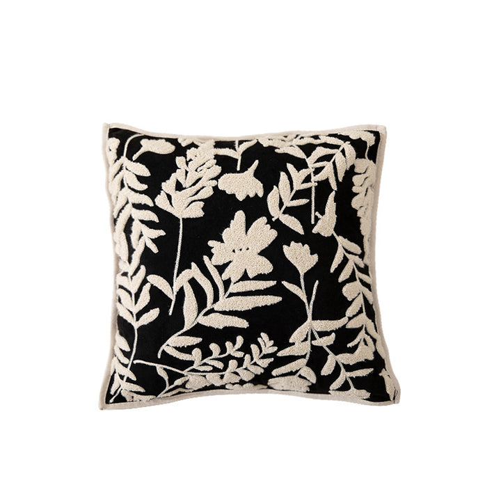 Decorative cushion cover with floral flock application Kalsten