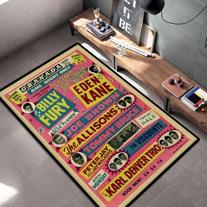Vintage Whiskey-Themed Area Rug