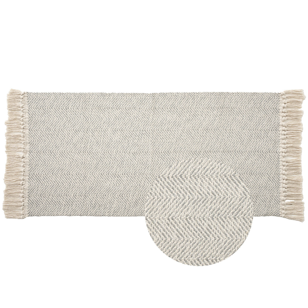 Braided runner rug with herringbone pattern and fringe edge Kalsten