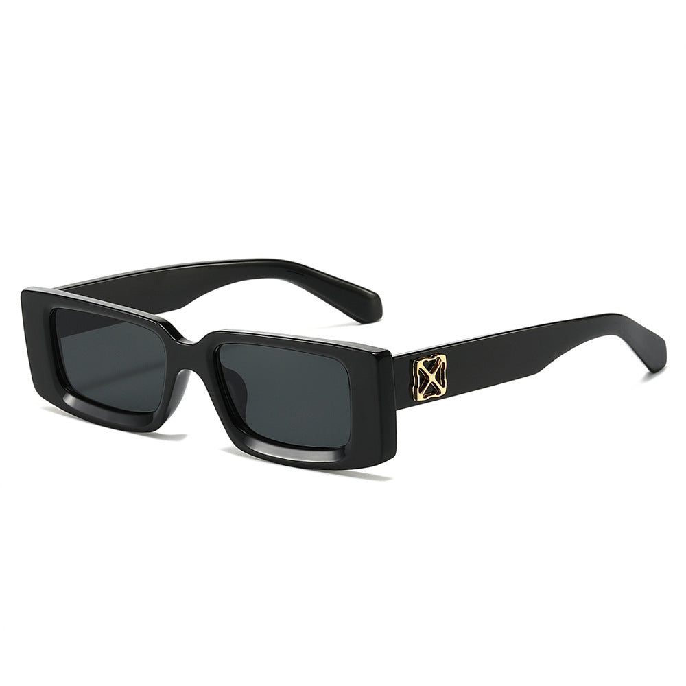 Oversized Geometric Sunglasses with Decorative Metal Accents Kalsten