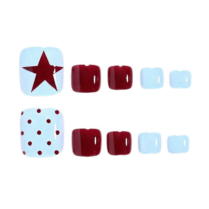Creative foot art nails with maritime star design Kalsten