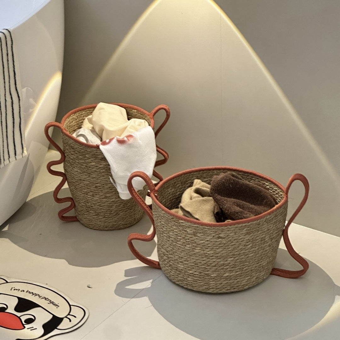 Handwoven Decorative Basket Made of Natural Materials Kalsten