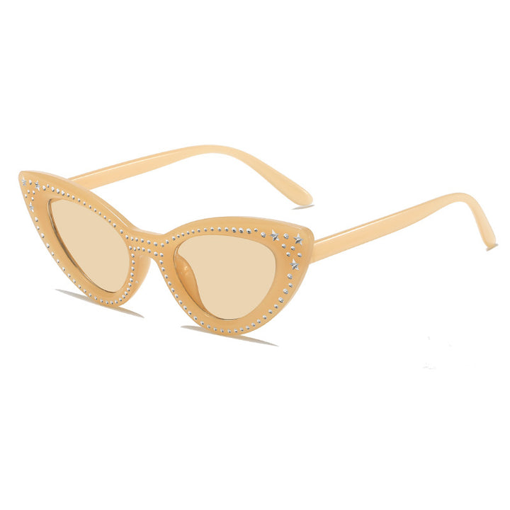 Glamorous Rhinestone-Embellished Cat Eye Sunglasses Kalsten