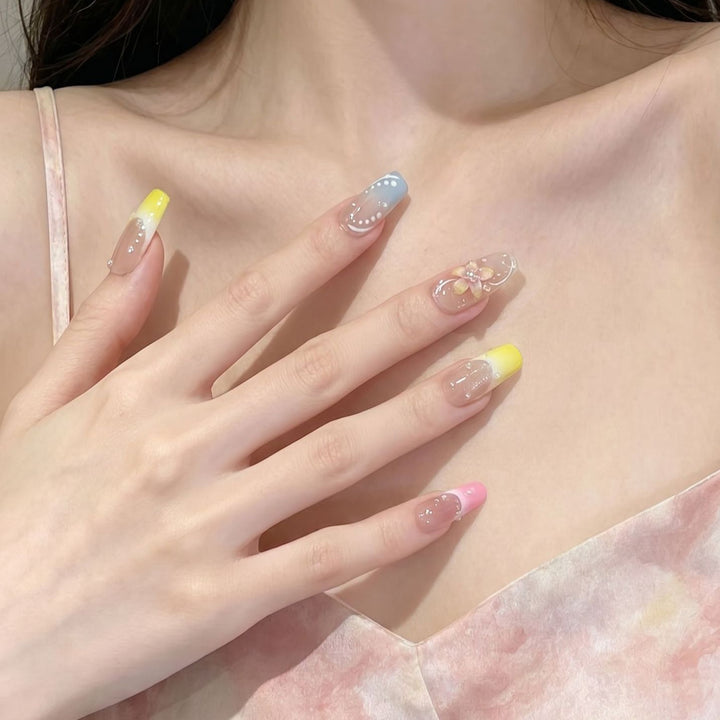 Artistic Floral Design Press-On Nail Set Kalsten